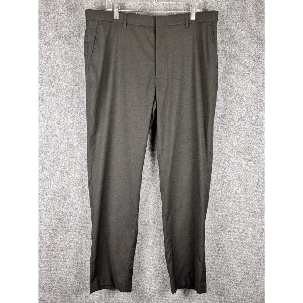 Awearness Kenneth Cole Mens Dress Pants 38x32 Black Modern Fit Stretch Flat
